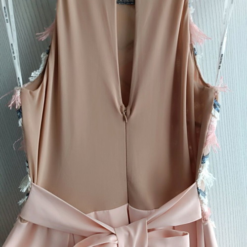 BSB Maxi Occasional Dress like new, beige and pink with fringes