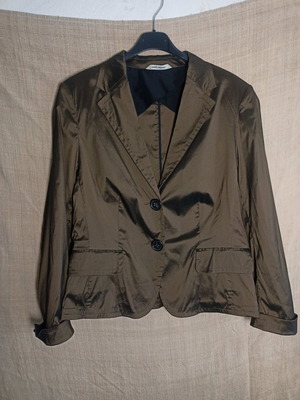 Rene Lezard сако от коприна като ново, размер 44, кафяво и зелено