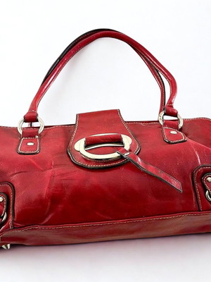 Vintage red Italian leather handbag