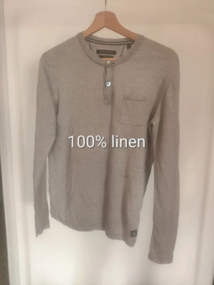 Marc O'Polo men's long-sleeve shirt 100% linen size S like new, light gray