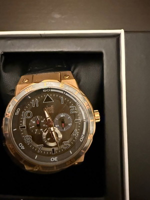 Visetti men's watch new with black strap and rose gold crown