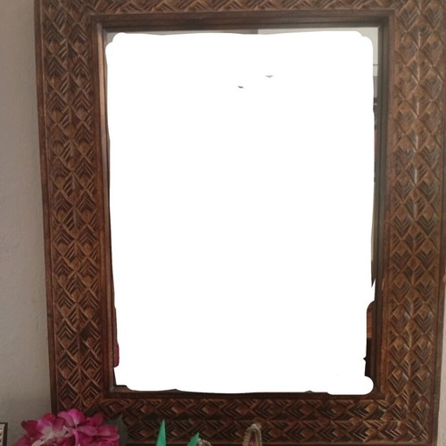 Handmade wooden mirror like new with unique design