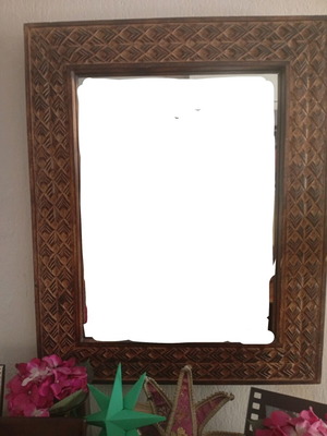 Handmade wooden mirror like new with unique design