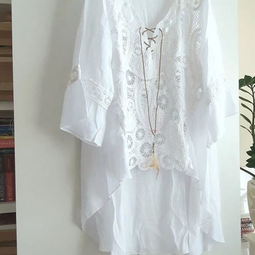 Tunics 100% cotton new, size L, white
