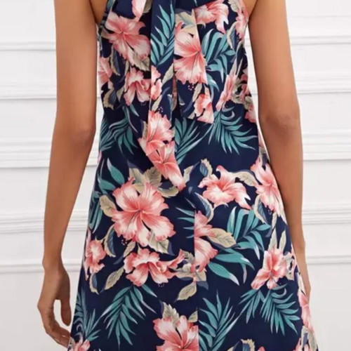 Shein summer mini dress like new, tropical floral print