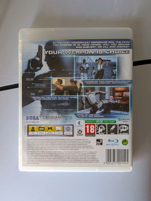 Alpha Protocol PS3 game