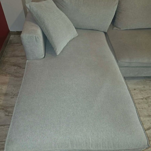 Norman Entos corner sofa 2.55x1.65 m, light grey fabric