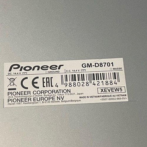 Pioneer Car Amplifier 1 Channel GM-D8701 like new