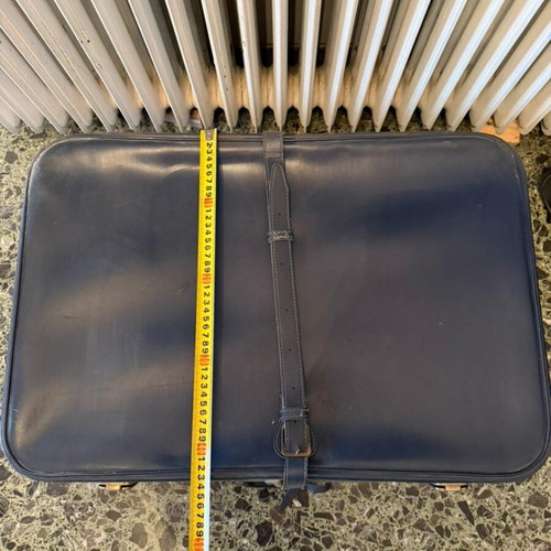 Vintage suitcase set used, blue, 2 pieces