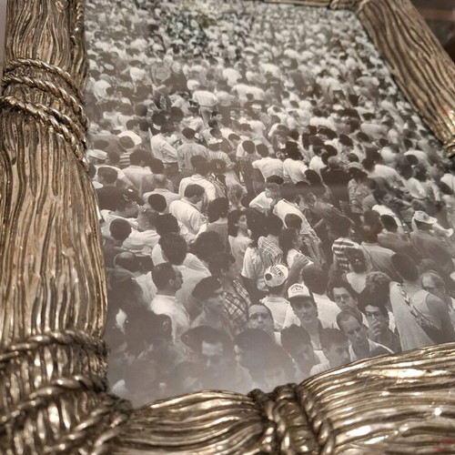 Vintage large photo frame with rope design and 925 silver used