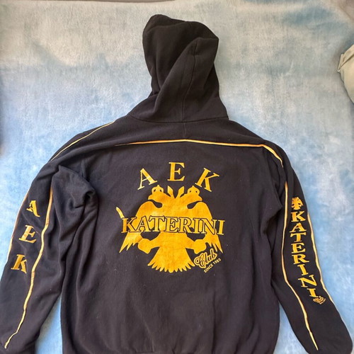 AEK Katerini Syndesmiako fleece hoodie like new, size L