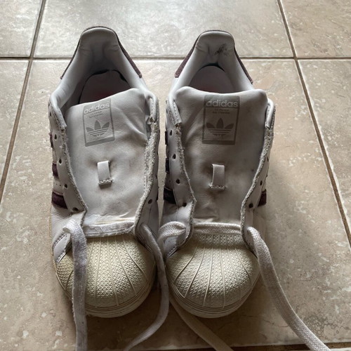 Adidas Superstar used athletic shoes size 38 black and white