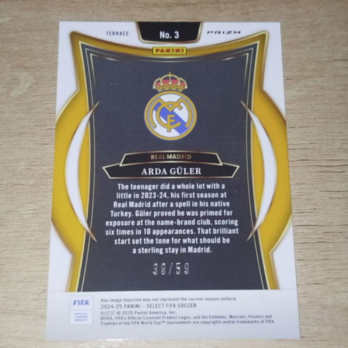 Arda Guler 2024-25 Panini Select FIFA Pink Prizm Real Madrid SSP #3 like new