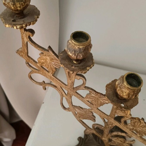 Candlestick 6-Holder Like New with Vine Branch Design