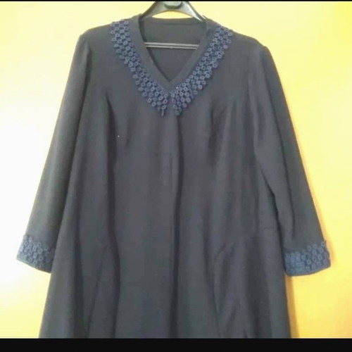 Wide blue dress new, quality fabric, size L