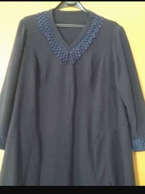 Wide blue dress new, quality fabric, size L