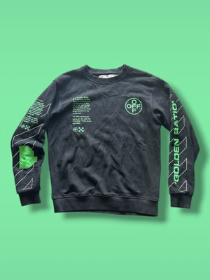 Off White men's sweatshirt used, size M, black and green