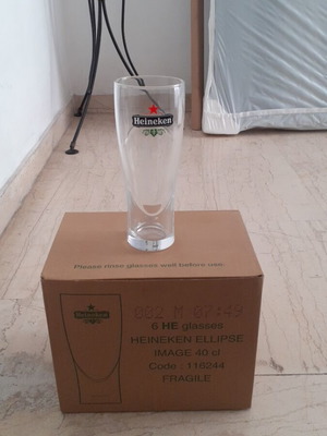 Heineken Glasses set of 6 new 400 ml