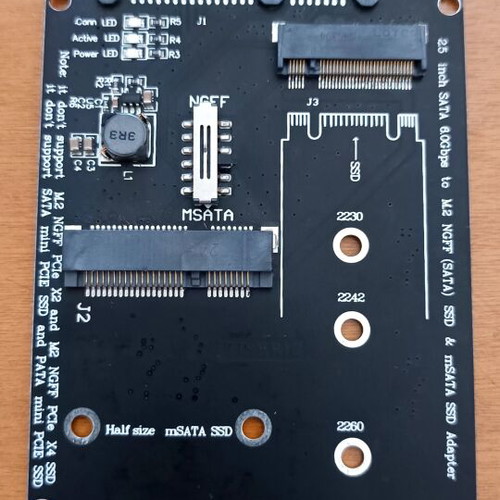 2.5 inch SATA to M.2 NGFF SSD and mSATA SSD adapter card
