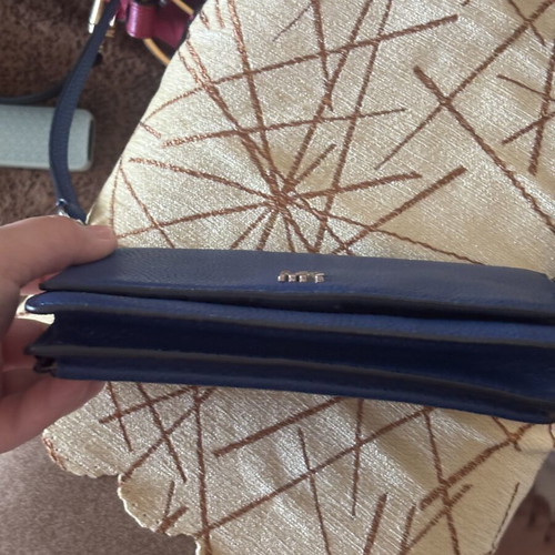 Michael Kors leather wallet crossbody navy blue like new