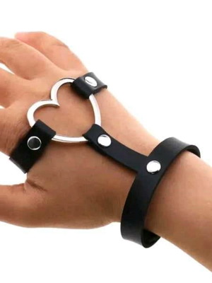 Double handcuffs with metal heart new