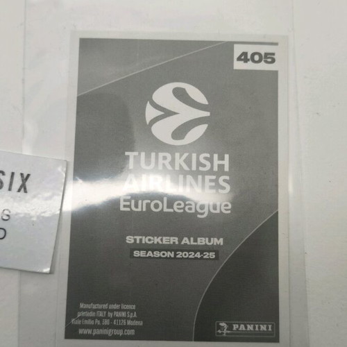 Panini Euroleague 2024-25 collectible sticker Sofoklis Schortsianitis like new