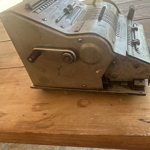 Olympia WeekAG Mechanical Calculator used, 1950s collectible