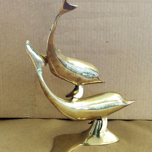 Brass decorative statue Dolphins like new