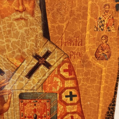 Wooden icon of Saint Nektarios, like new, 26×19 cm, anniversary edition