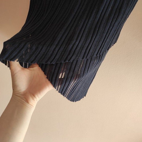 Mango cotton rib blue blouse like new with asymmetrical hem
