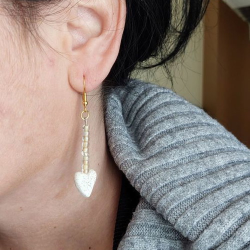 Handmade earrings new with heart design