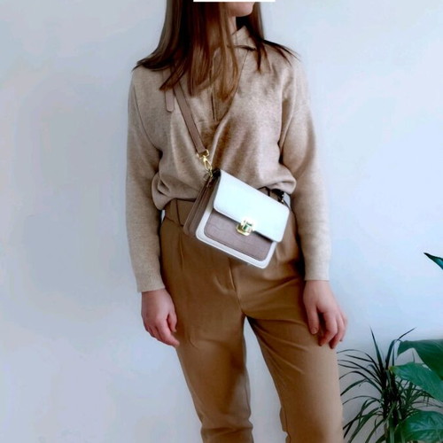 Outlet set pants and pullover Zara like new, beige and brown, size S-M