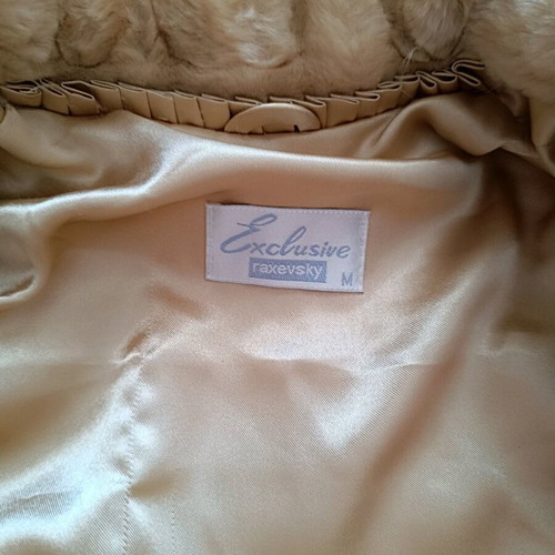 Raxevsky beige synthetic fur coat size medium like new