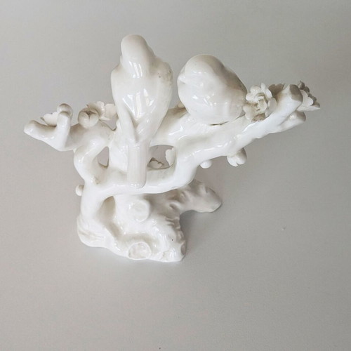 Andrea by Sadek porcelain decorative figurine with birds used, 14 cm
