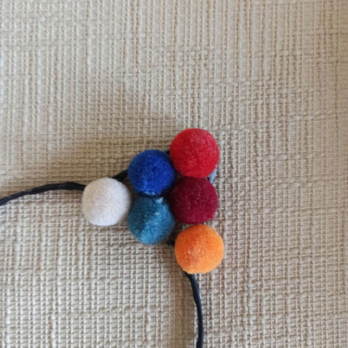 Hairband for girl like new with pom poms, multicolor