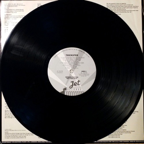 Trickster vinyl used, rock, promo edition