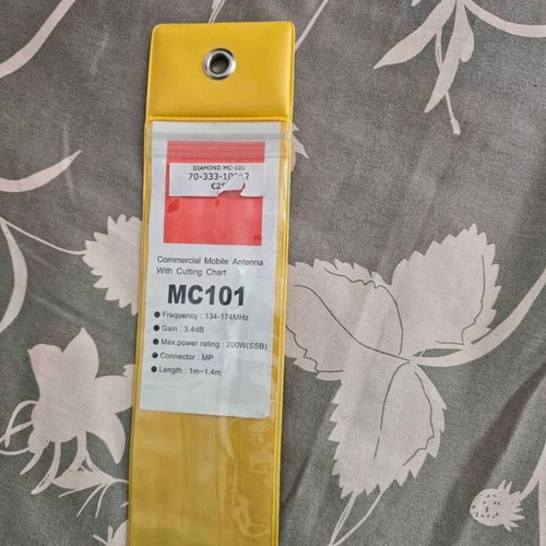 Diamond MC101 VHF antenna like new, tuned at 150MHz
