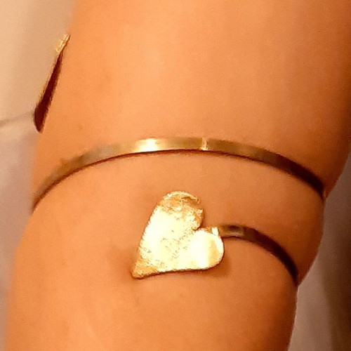 Cleopatra copper bracelet, handmade, gold tone, gift pouch