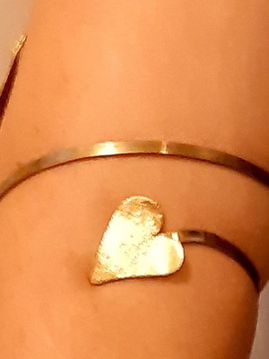 Cleopatra copper bracelet, handmade, gold tone, gift pouch