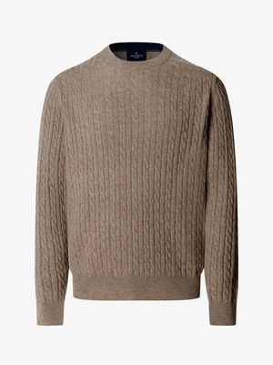 Hackett London Cable Crew Lambswool Pullover new, beige, sizes L/XL