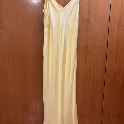 ZARA long satin slip dress, size M, cream champagne