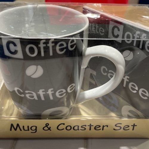 Coffee mug with coaster set porcelain new