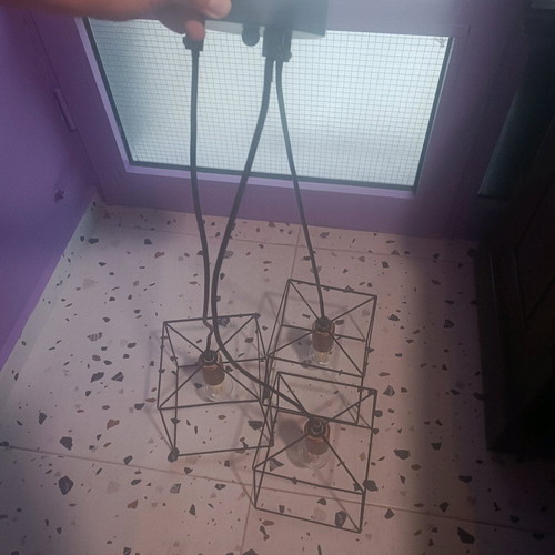 Triple metal ceiling light like new