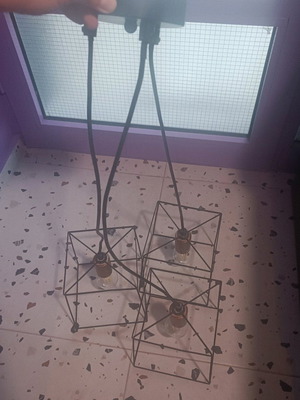 Triple metal ceiling light like new