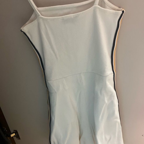 One-piece used, white with side stripe