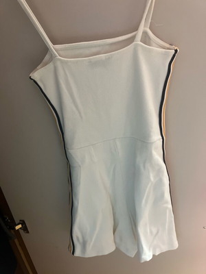 One-piece used, white with side stripe