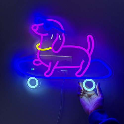 Neon Led Lamp with USB dog design like new