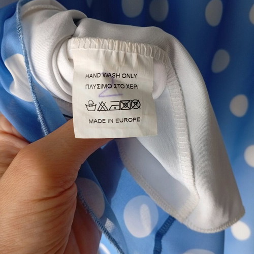 Women's strapless dress new, white and blue