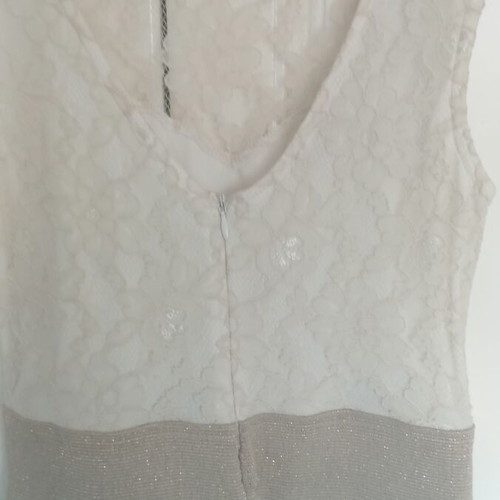 Women's dress knee-length, like new, turquoise and beige lace bust
