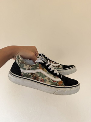 Vans Old Skool sneakers with floral tropical print, size EUR 38